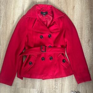 Forever 21 Bold Red Peacoat